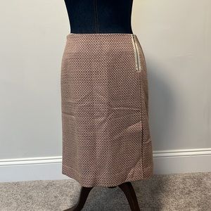 Ann Taylor 2 petite pink and brown light academia skirt